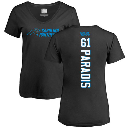 Carolina Panthers Black Women Matt Paradis Backer NFL Football #61 T Shirt
